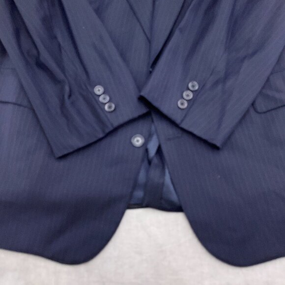 Brooks Brothers Blazer‎ Men 48 Blue Pinstripe Bespoke Classic Career USA VTG - Picture 2 of 13